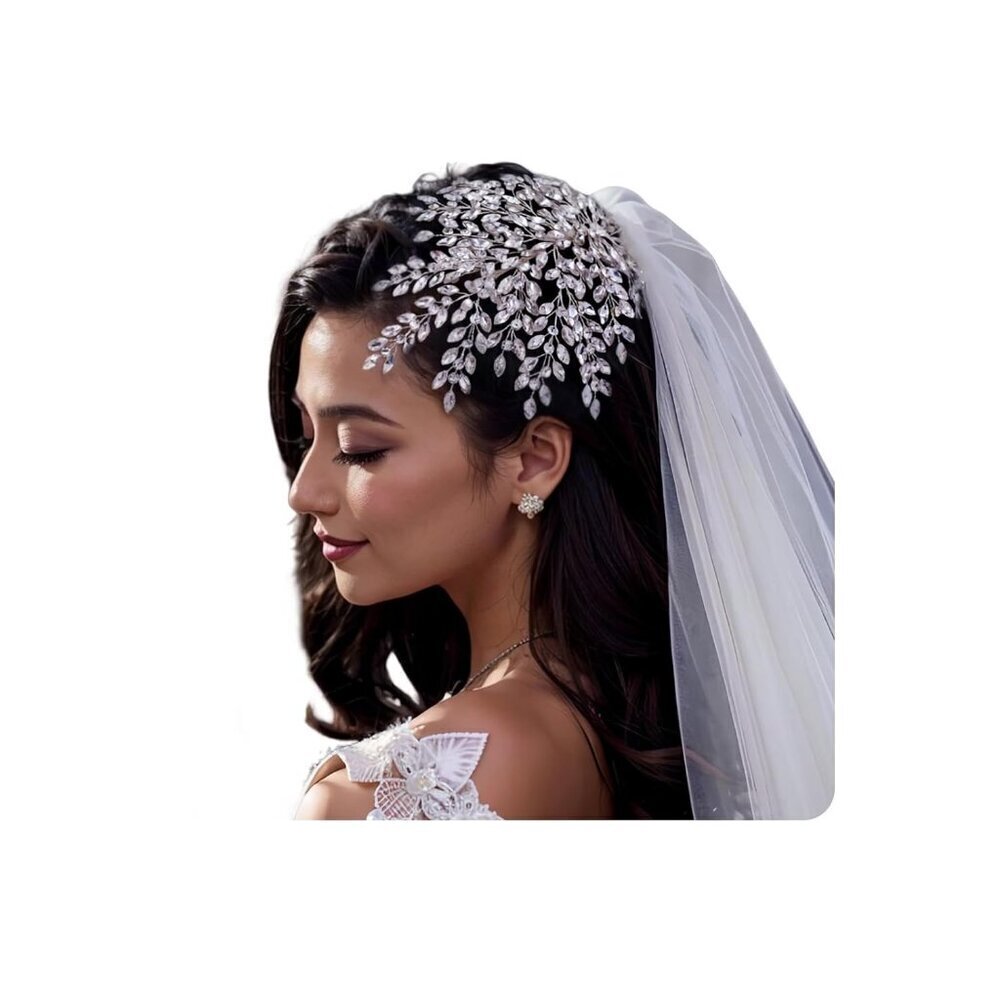 Wedding Rhinestone Hair Piece Leaf Bride Side Headpieces Crystal Hair Accessorie